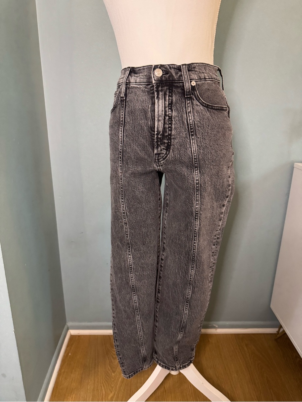 Madewell Gray Wash The Perfect Vintage Straight Boyfriend Jeans 26 4